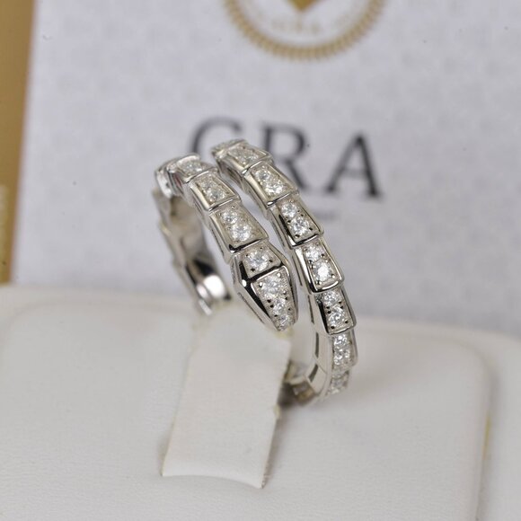 Certified Moissanite Diamond Snake Serpentine Ring